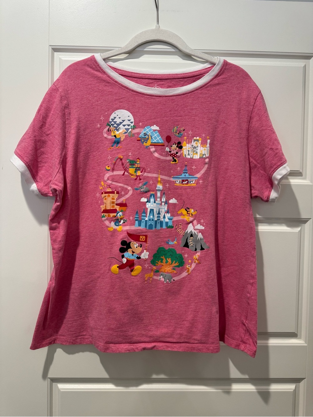 Disney Parks XL Pink Fitted Cotton Shirt